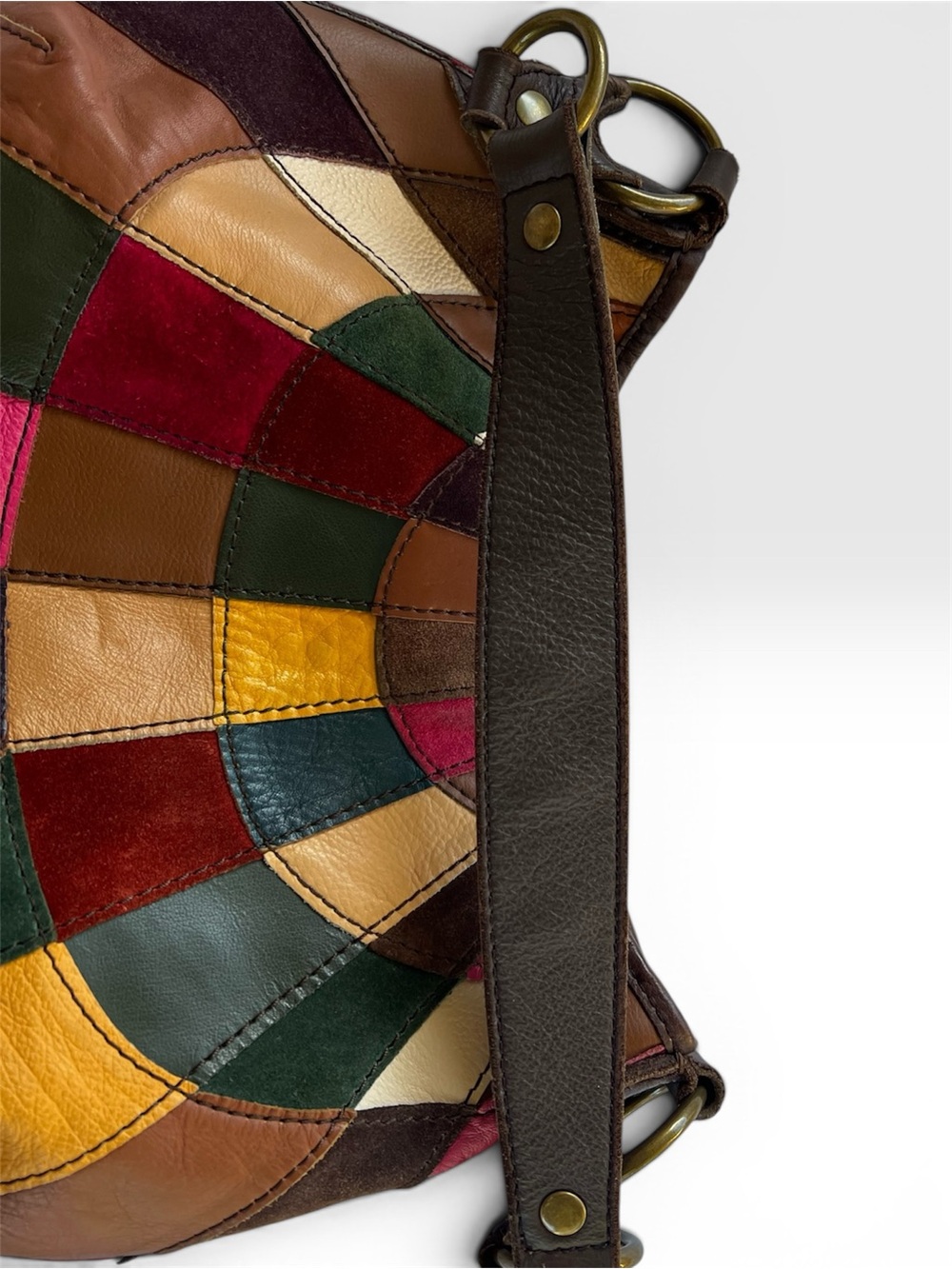 Vintage Lucky Brand Multicolor Patchwork Shoulder Bag - Picture 3 of 10
